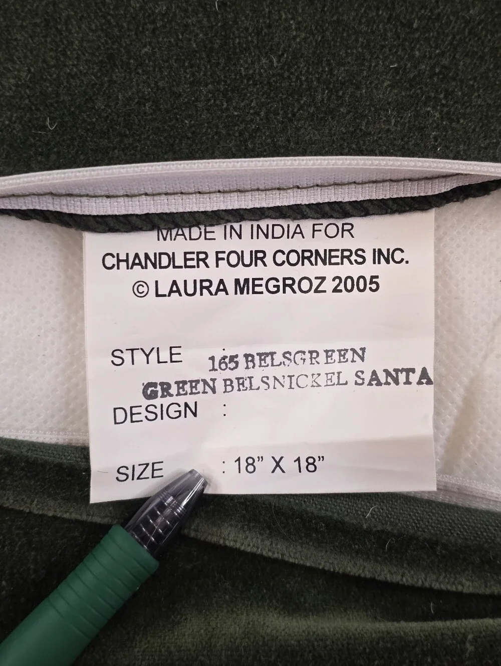 Chandler 4 Corners Laura Megroz Hooked Wool Santa Christmas Pillow Cover 18x18
